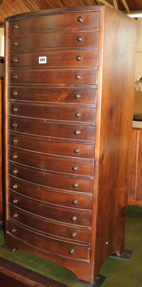 14 drawer mahogany collectors cabinet